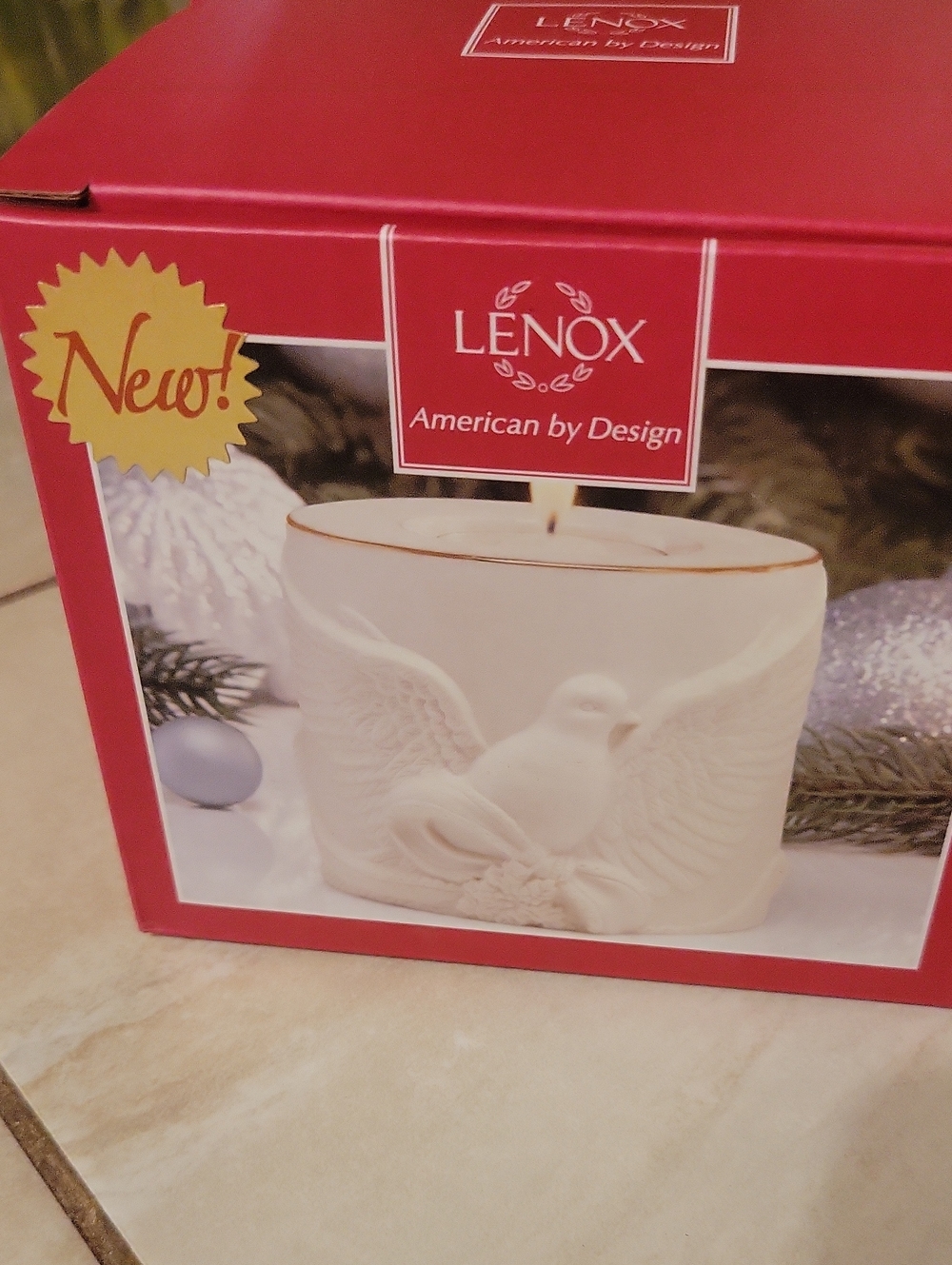 Len9x Americanby Design Bisque Porcelain Dove Votive Candlholder New